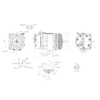 Air Conditioning Compressor 12 V Ø 127 HELLA for e.g. VW TRANSPORTER