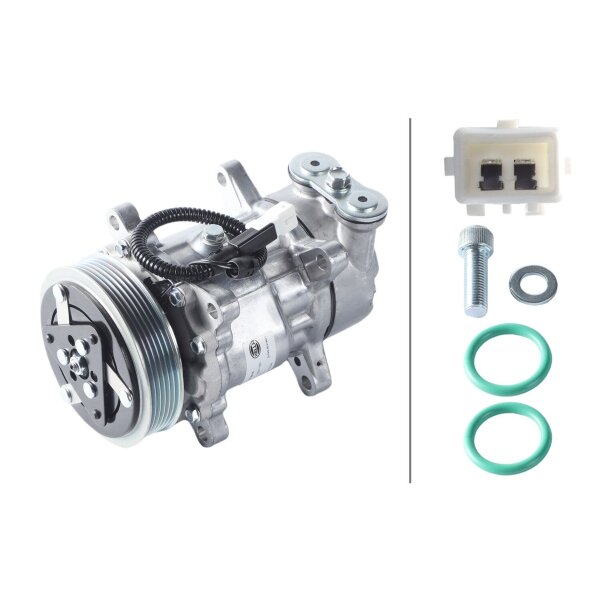 Klimakompressor 12 V Ø 119 HELLA Thermo-Expertise passend für CITROËN XSARA