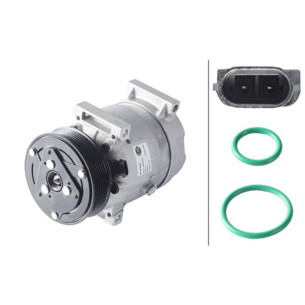 Klimakompressor 12 V Ø 119 HELLA passend für u.a. OPEL VIVARO