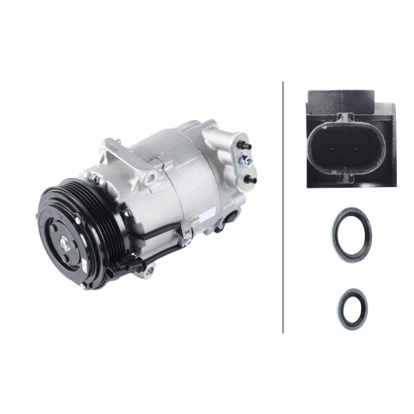 Air Conditioning Compressor 12 V Ø 109 HELLA suitable for e.g. OPEL ASTRA
