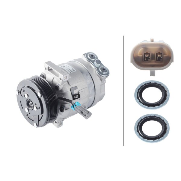 Klimakompressor 12 V Ø 119 HELLA passend für u.a. FIAT CROMA