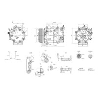 Klimakompressor 12 V Ø 119 HELLA IAM-Expertise für u.a. PEUGEOT PARTNER