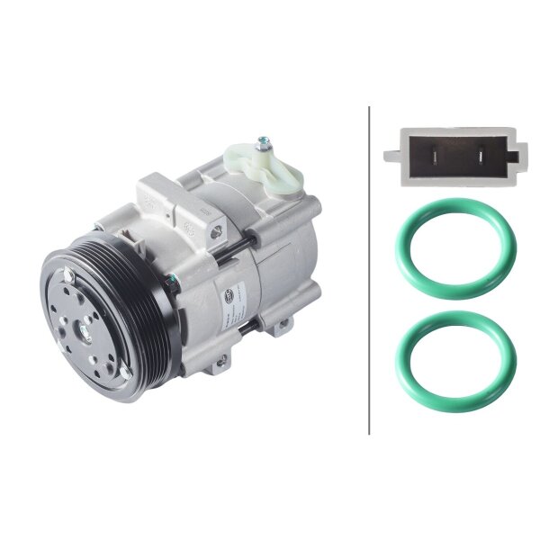Klimakompressor 12 V Ø 127 HELLA passend für u.a. FORD TRANSIT