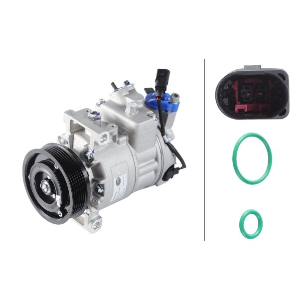 Klimakompressor 12 V Ø 100 HELLA passend für u.a. VW TRANSPORTER