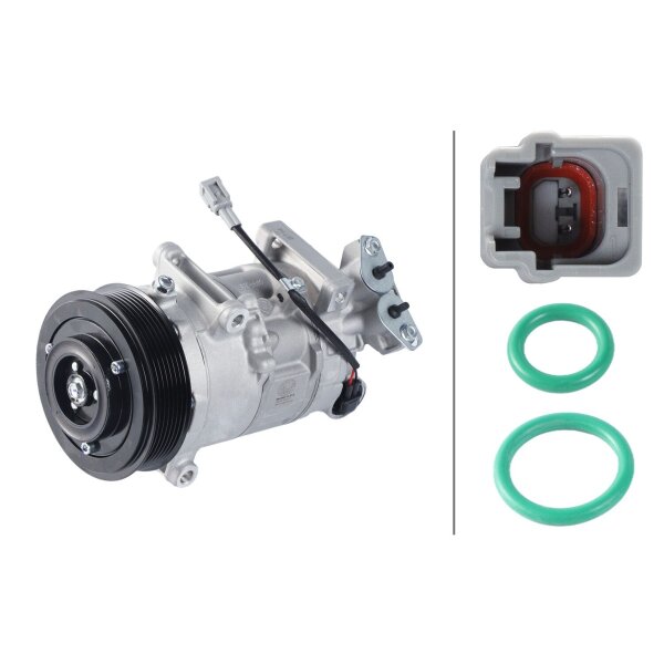 Klimakompressor 12 V Ø 119 HELLA passend für u.a. RENAULT MEGANE