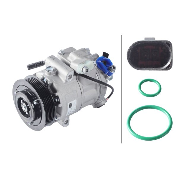 Klimakompressor 12 V Ø 110 HELLA Thermo-Expertise passend für u.a. VW POLO