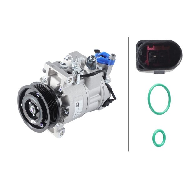 Klimakompressor 12 V Ø 100 HELLA Thermo-Expertise passend für u.a. AUDI A4