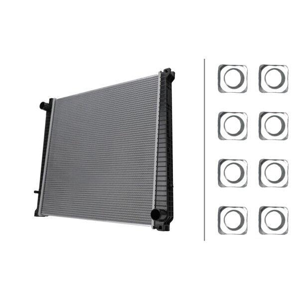 Kühler Motor Kühlrippen gelötet 620 - 574 mm HELLA für u.a. RENAULT TRUCKS