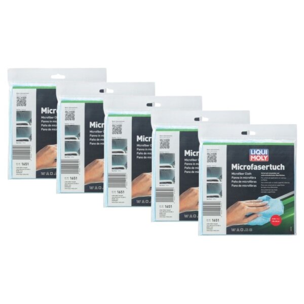 5 cleaning cloth packs LIQUI MOLY with microfibre protective effect