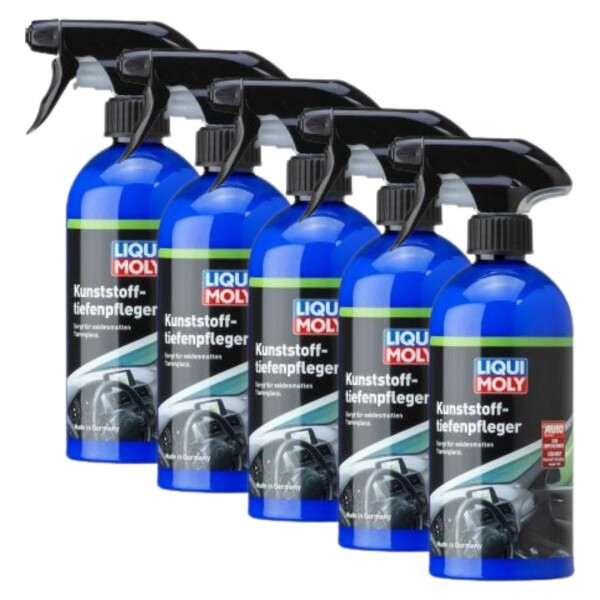 Plastic care product 5x500 ml spray bottles LIQUI MOLY for real deep care