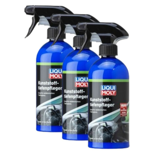 Plastic care product 3x500 ml spray bottles LIQUI MOLY for real deep care