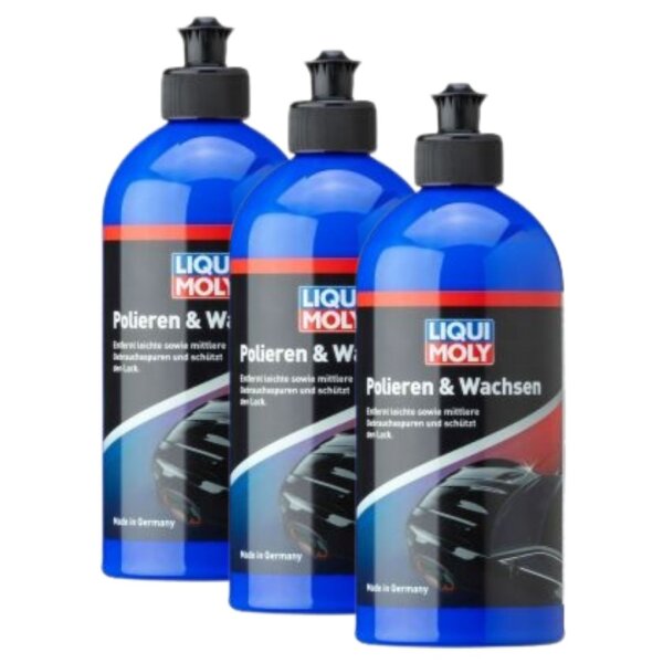Lackpolitur 3x500 ml in der Flasche LIQUI MOLY für besten Glanz und Versiegelung