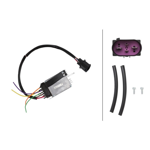 Interior Blower Regulator 12 V 4-pin HELLA suitable for e.g. AUDI A6