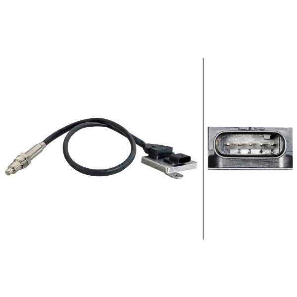 NOx sensor urea M20X1.5 5-pin 590 mm cable HELLA for e.g. MB C-CLASS