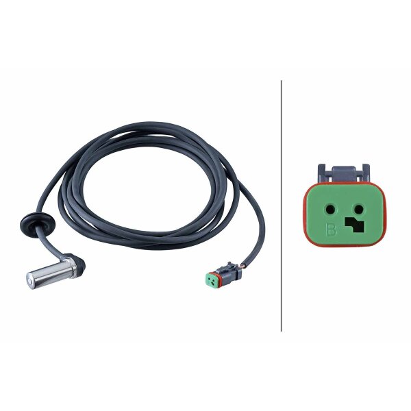 Wheel Speed Sensor 3.990 mm cable HELLA for RENAULT TRUCKS and others