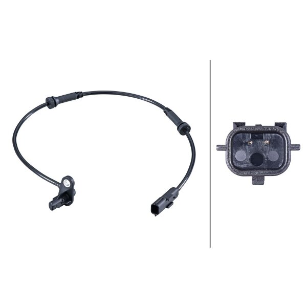Wheel Speed Sensor 2-pole Hall sensor 645 mm cable HELLA for DACIA SPRING