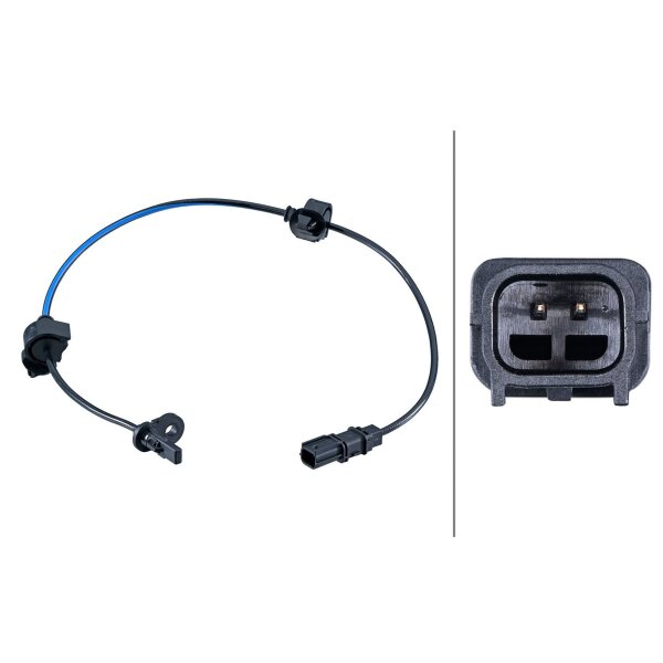Wheel Speed Sensor 2-pole Hall sensor 544 mm cable HELLA for e.g. HONDA CIVIC