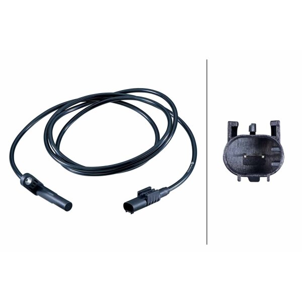 Wheel Speed Sensor 2-pole Hall sensor 615 mm cable HELLA for e.g. MB SPRINTER