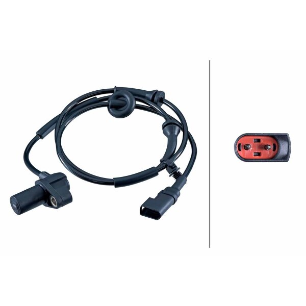 Wheel Speed Sensor 2-pole Hall sensor 1.075 mm cable HELLA for FORD TRANSIT and others