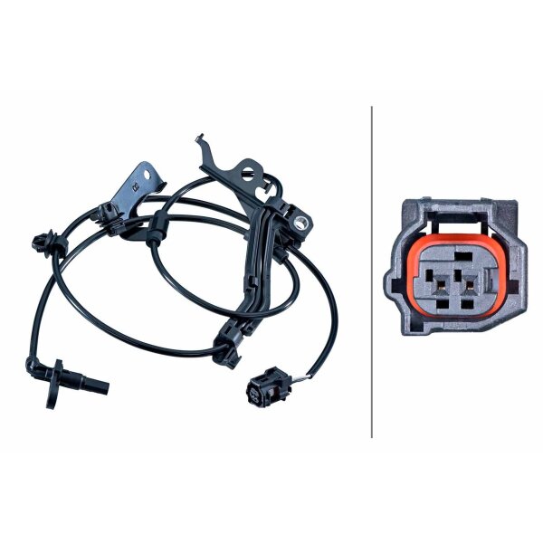 Wheel Speed Sensor 2-pin Hall 1.255 mm cable HELLA for TOYOTA COROLLA and others