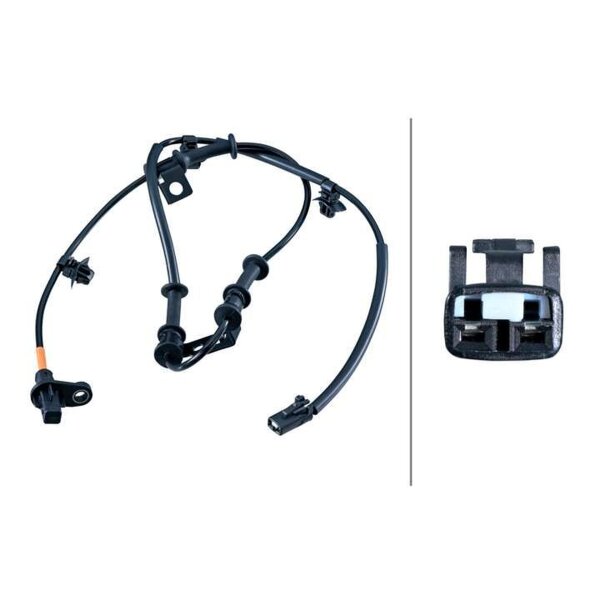 Wheel Speed Sensor 2-pole Hall sensor 1.075 mm cable HELLA for e.g. HYUNDAI i30