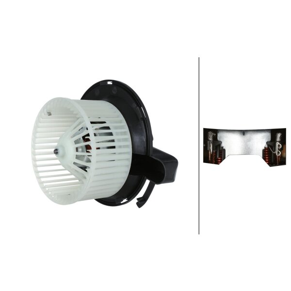 Interior Blower 24 V 216 W 2-pole HELLA for MERCEDES-BENZ ATEGO