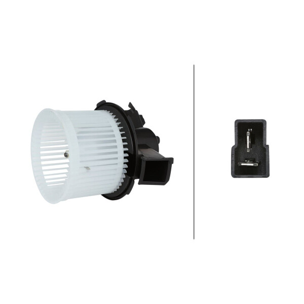 Interior Blower 12 V 186 W 2-pole HELLA suitable for e.g. FIAT PANDA