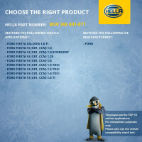 Interior Blower 12 V 222 W 2-pole HELLA suitable for e.g. FORD FIESTA