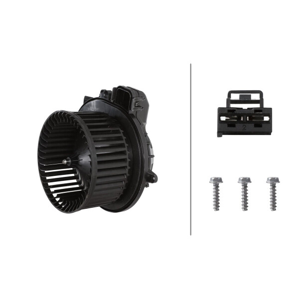 Interior Blower 12 V 318 W 2-pole HELLA suitable for e.g. BMW 1 Series