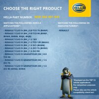 Interior Blower 12 V 222 W 2-pole HELLA suitable for e.g. RENAULT CLIO