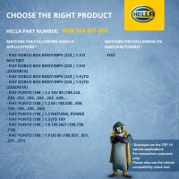 Interior Blower 12 V 174 W 2-pole HELLA suitable for e.g. FIAT PUNTO