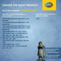 Interior Blower 12 V 180 W 2-pole HELLA suitable for e.g. FIAT DOBLO