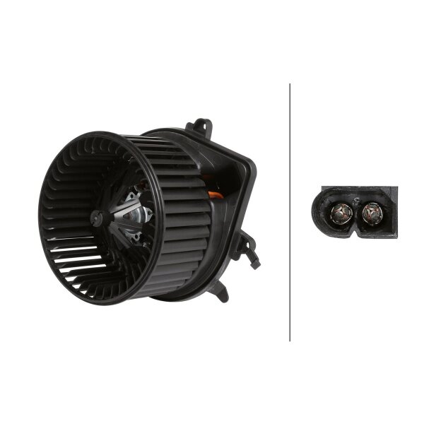 Interior Blower 12 V 228 W 2-pole HELLA for e.g. MINI COUNTRYMAN