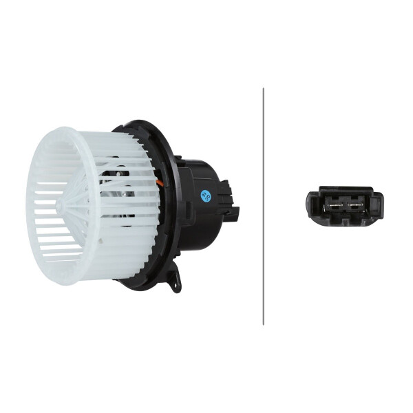 Interior Blower 12 V 525 W 2-pole HELLA for e.g. OPEL CROSSLAND