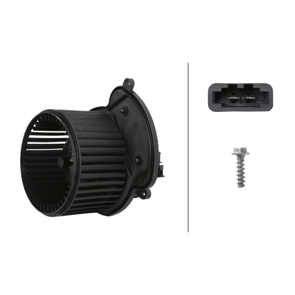 Interior Blower 12 V 240 W 2-pole HELLA for e.g. RENAULT KADJAR