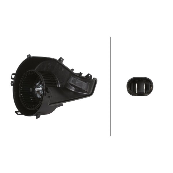 Interior Blower 12 V 264 W 2-pole HELLA suitable for e.g. SAAB 9-3