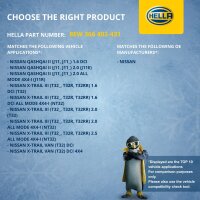 Interior Blower 12 V 282 W 2-pole HELLA for e.g. NISSAN QASHQAI