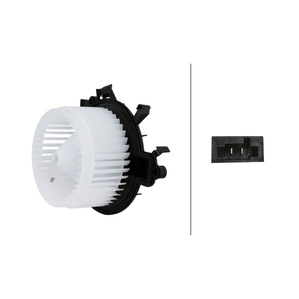 Interior Blower 12 V 228 W 2-pole HELLA suitable for e.g. IVECO DAILY