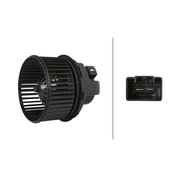 Interior Blower 12 V 180 W 2-pole HELLA suitable for e.g. FORD FOCUS