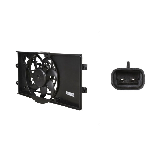 Engine Cooling Fan 12 V 102 W 2-pole HELLA suitable for e.g. OPEL CORSA