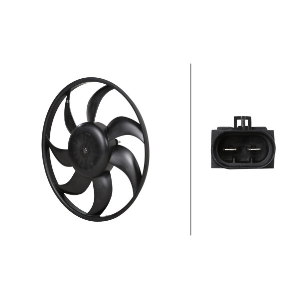 Engine Cooling Fan 12 V 168 W 2-pole HELLA suitable for e.g. OPEL CORSA