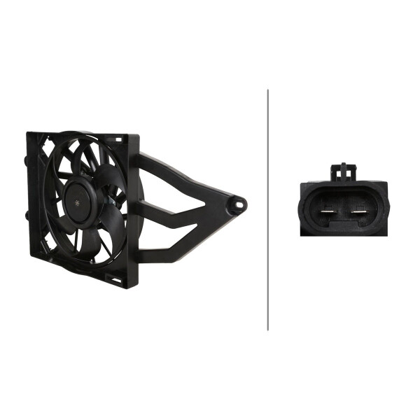 Engine Cooling Fan 12 V 234 W 2-pole HELLA suitable for e.g. FIAT PANDA
