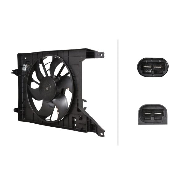 Engine Cooling Fan 12 V 264 W 2-pole HELLA for DACIA SANDERO and others