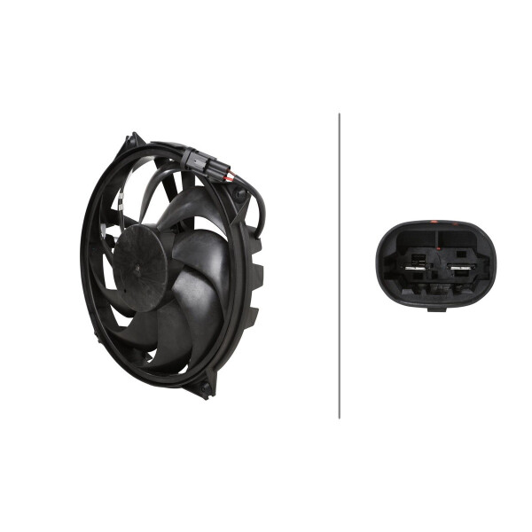 Engine Cooling Fan 12 V 246 W 2-pole HELLA for e.g. PEUGEOT PARTNER