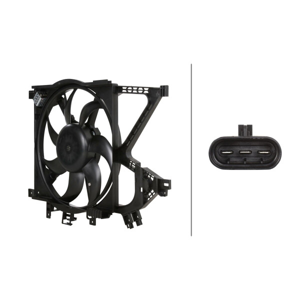 Engine Cooling Fan 12 V 168 W 3-pole HELLA suitable for e.g. OPEL COMBO