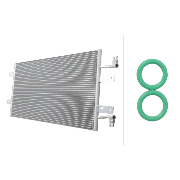 Air Conditioning Condenser without dryer HELLA for e.g. OPEL VIVARO