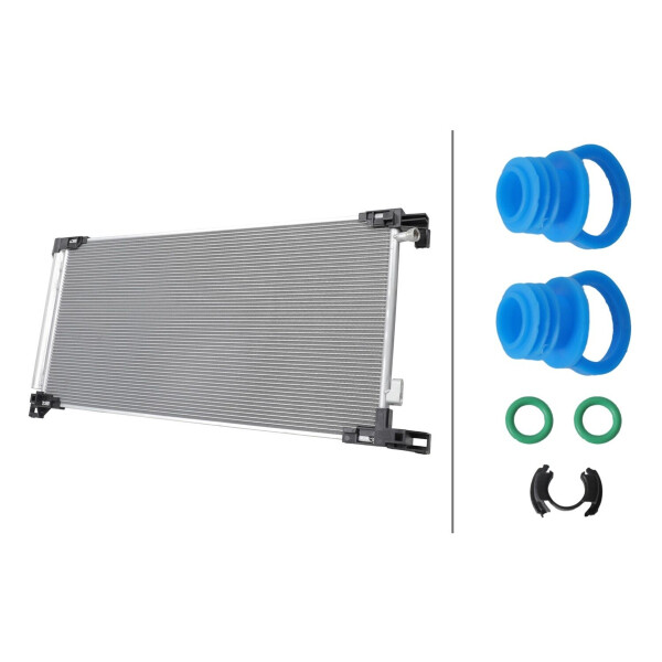 Air Conditioning Condenser with dryer HELLA for e.g. TOYOTA COROLLA