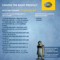 Heat Exchanger For Interior Heating 234 x 157 mm HELLA for PEUGEOT PARTNER