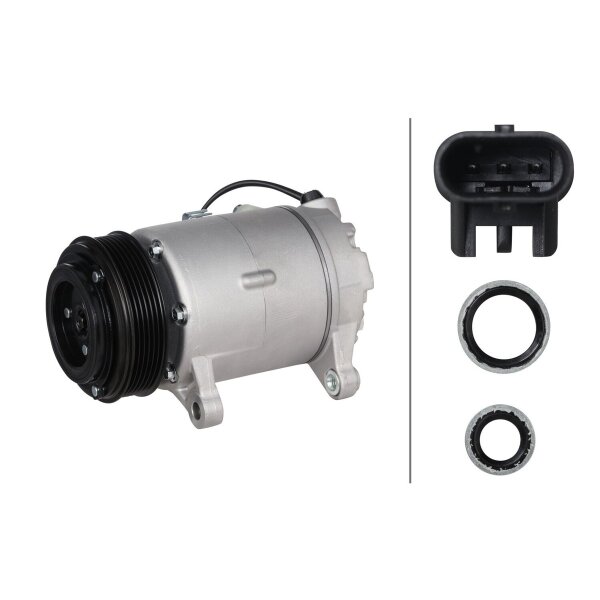 Air Conditioning Compressor 12 V Ø 109.5 HELLA suitable for BMW 3 Series