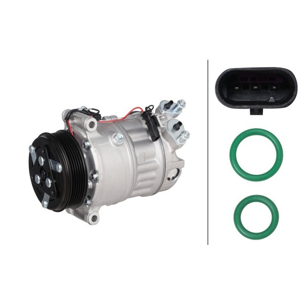 Klimakompressor 12 V Ø 109,5 HELLA für u.a. LAND ROVER RANGE ROVER EVOQUE